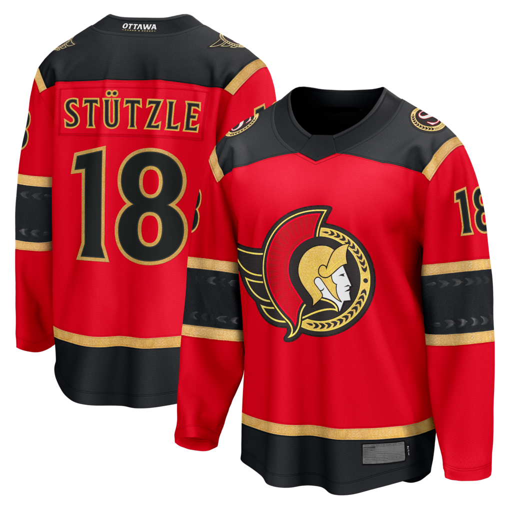 Tocy O.Senators #18 Tim Stutzle Red Alternate Breakaway Jerseys