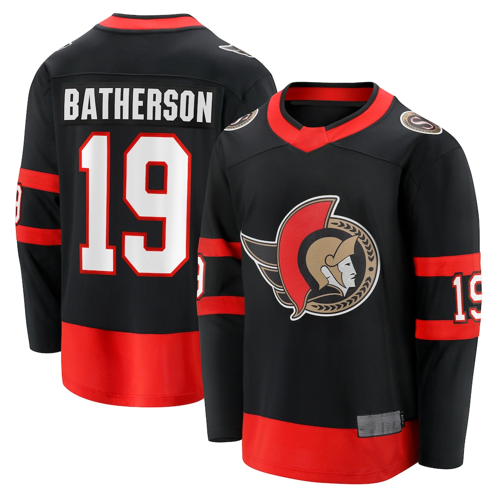 Tocy O.Senators #19 Drake Batherson Black Home Breakaway Jerseys