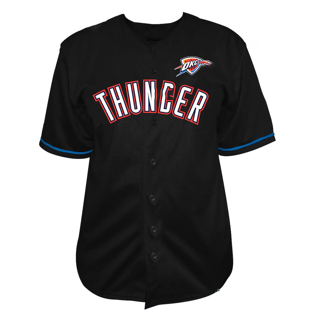 tocy OC.Thunder Black Big & Tall Pop Full-Button Stitched Jerseys