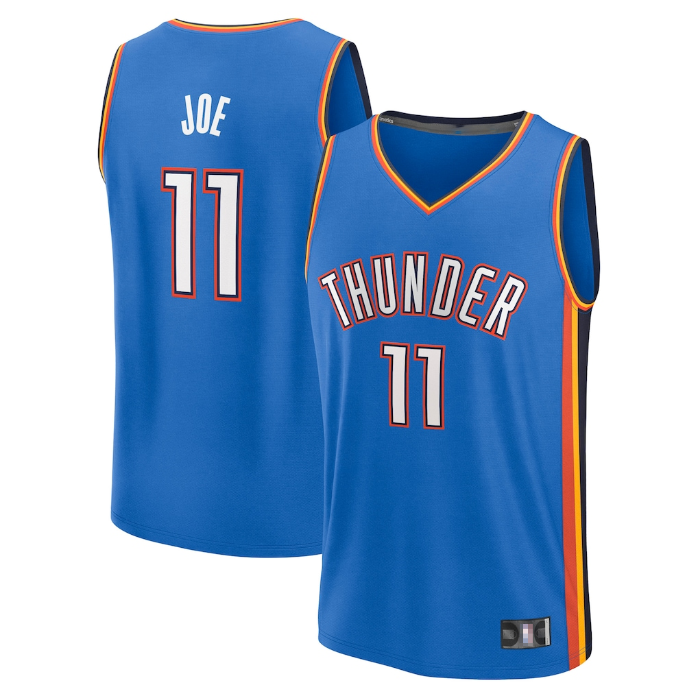 tocy OC.Thunder #11 Isaiah Joe Blue Fast Break Replica Player Stitched Jerseys- Icon Edition