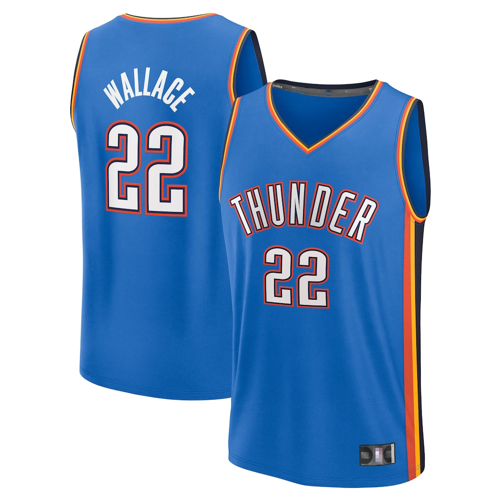 tocy OC.Thunder #22 Cason Wallace Blue Fast Break Replica Player Stitched Jerseys - Icon Edition