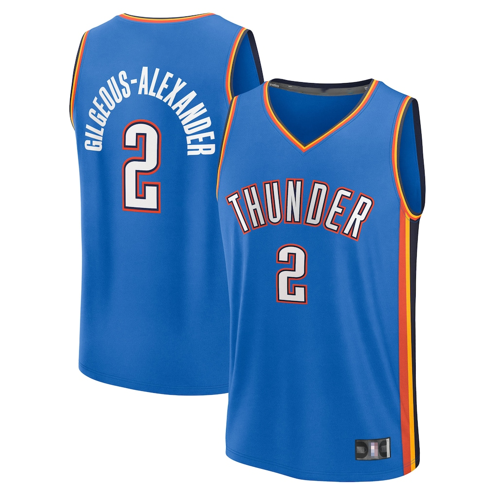 tocy OC.Thunder #2 Shai Gilgeous-Alexander Blue Fast Break Replica Player Stitched Stitched Jerseys-Icon Edition