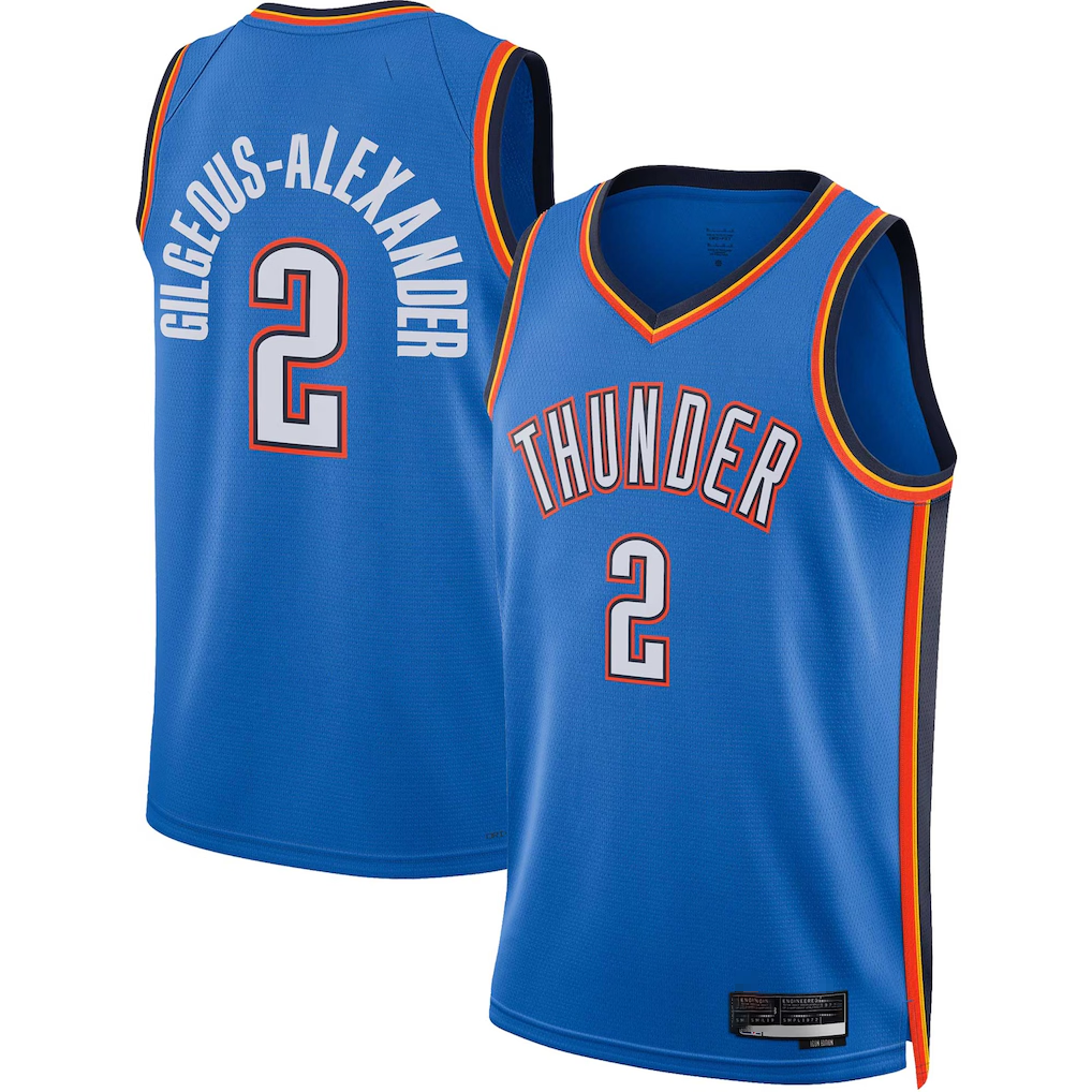 tocy OC.Thunder #2 Shai Gilgeous-Alexander Blue Swingman Stitched Jerseys - Icon Edition