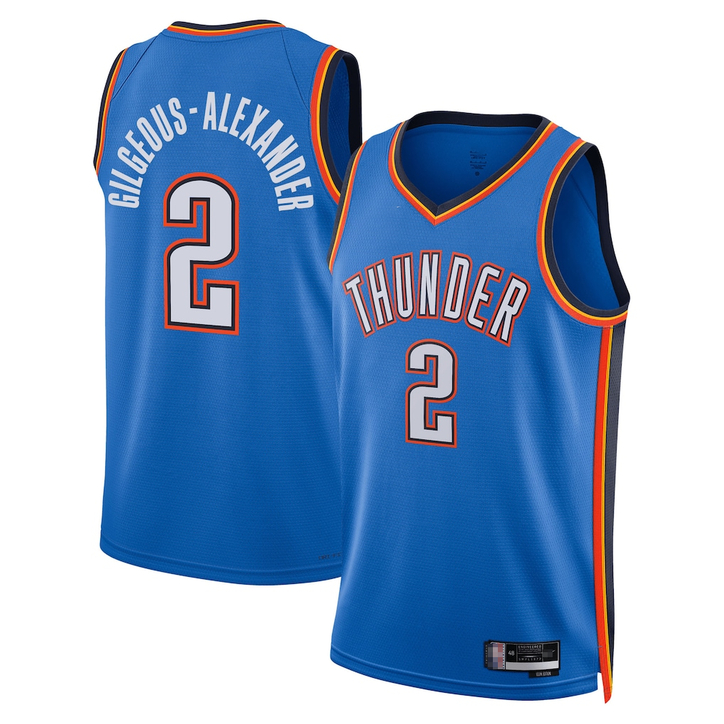 tocy OC.Thunder #2 Shai Gilgeous-Alexander Blue Swingman Stitched Jerseys- Icon Edition