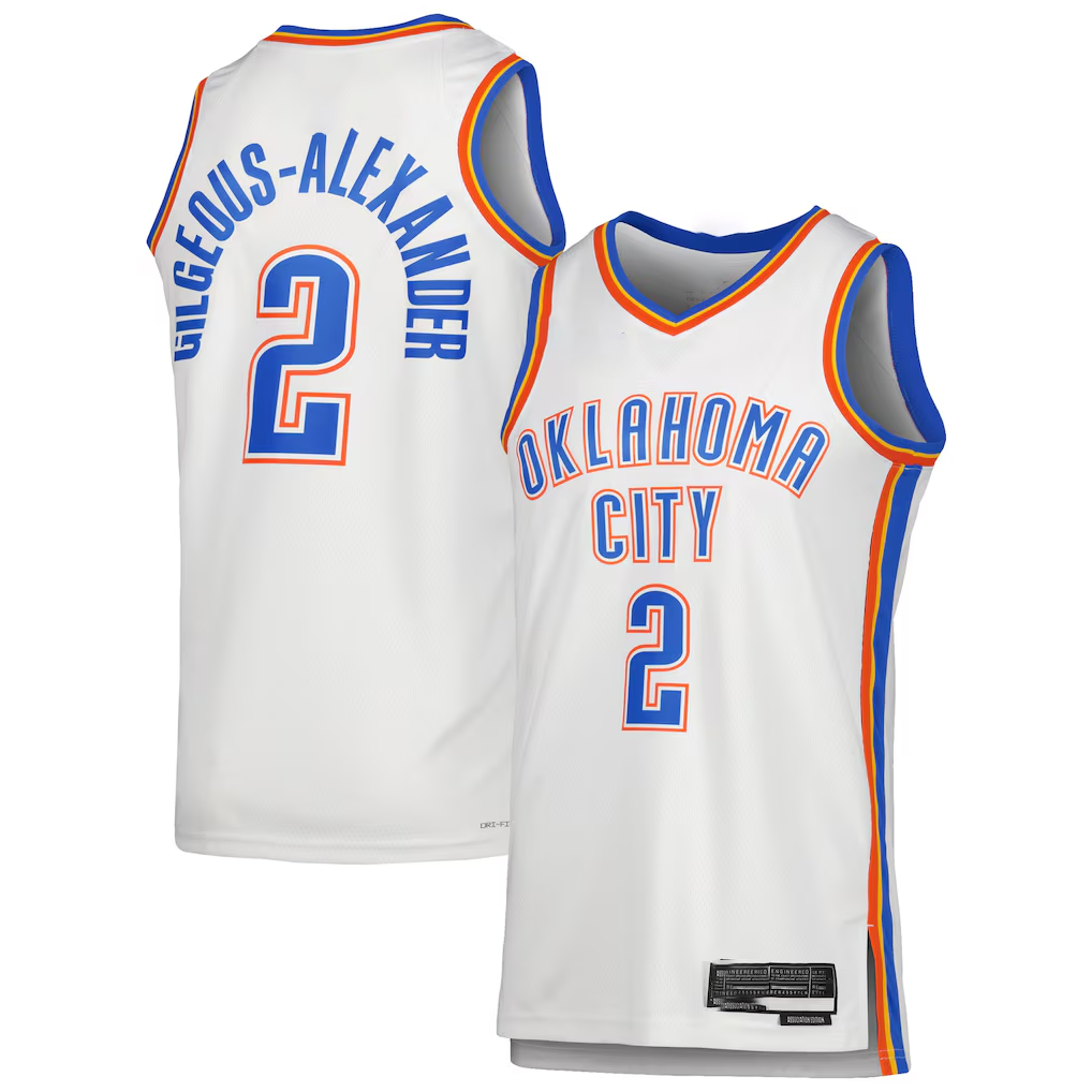 tocy OC.Thunder #2 Shai Gilgeous-Alexander White Swingman Stitched Jerseys - Association Edition