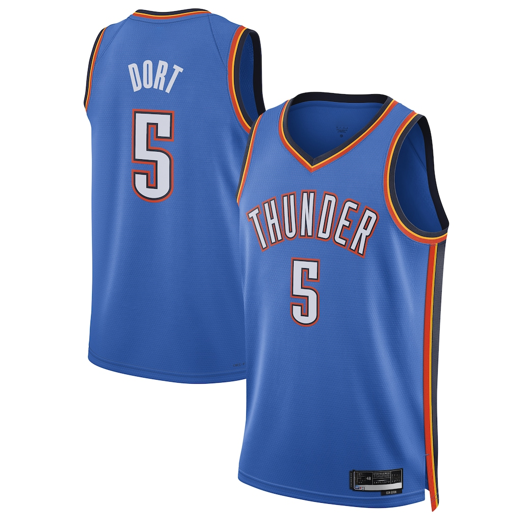 tocy OC.Thunder #5 Luguentz Dort Blue Swingman Player Stitched Jerseys - Icon Edition