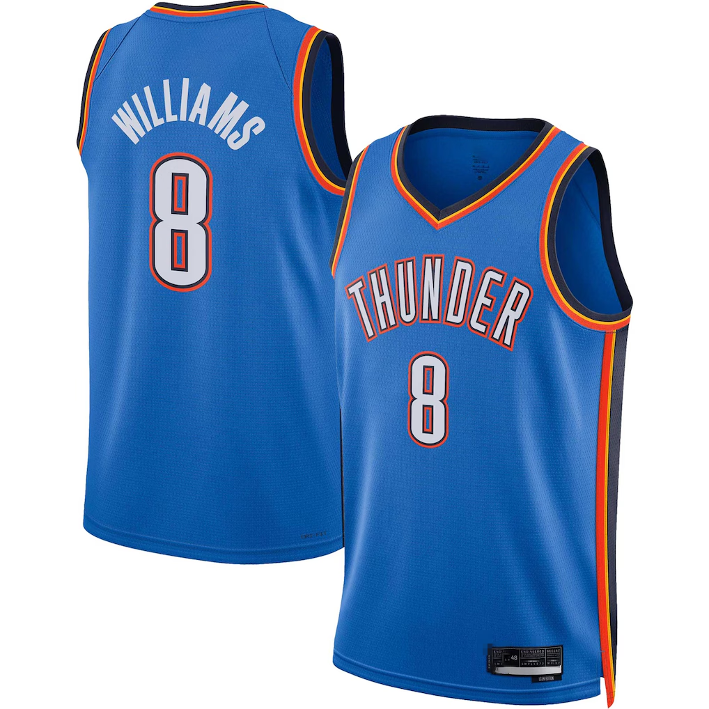 tocy OC.Thunder #8 Jalen Williams Blue Swingman Stitched Jerseys - Icon Edition