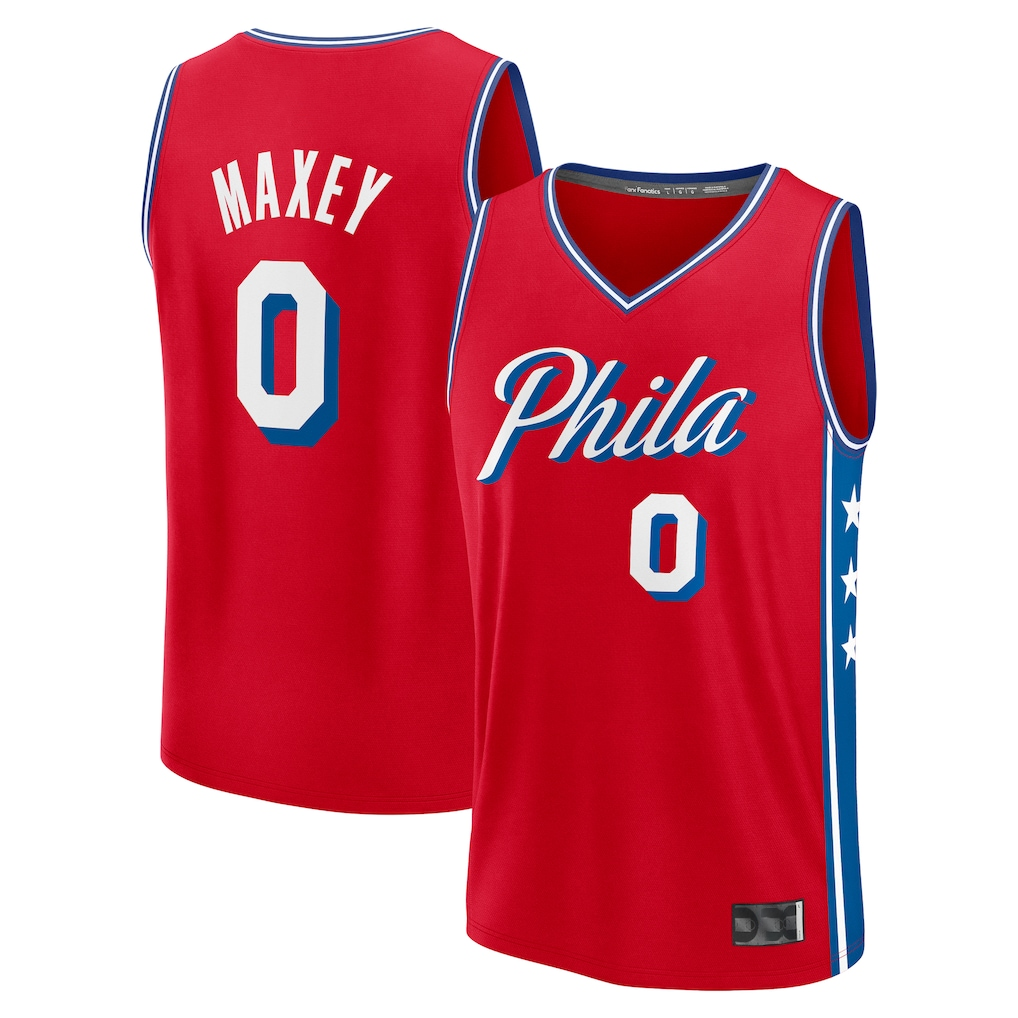 tocy P.76ers #0 Tyrese Maxey Jordan Brand Red Swingman Jerseys - Statement Edition