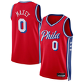 tocy P.76ers #0 Tyrese Maxey  Red Swingman Jerseys - Statement Edition