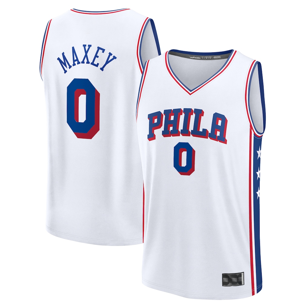 tocy P.76ers #0 Tyrese Maxey White Fast Break Replica Player Jerseys - Association Edition