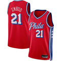 tocy P.76ers #21 Joel Embiid Jordan Brand Red Swingman Jerseys - Statement Edition