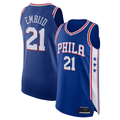 tocy P.76ers #21 Joel Embiid Royal Authentic Jerseys - Icon Edition