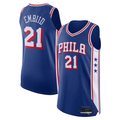 tocy P.76ers #21 Joel Embiid Royal Authentic Jerseys - Icon Edition