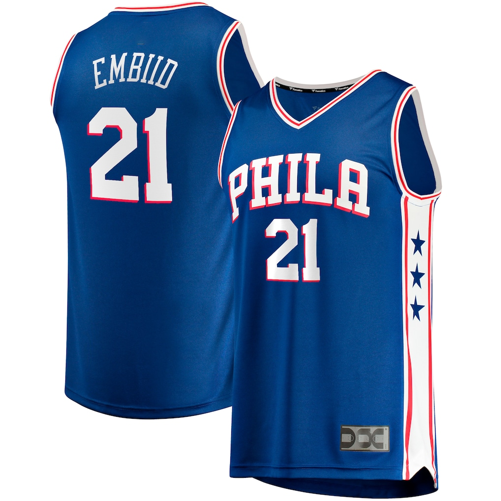 tocy P.76ers #21 Joel Embiid  Royal Big & Tall Fast Break Player Jerseys - Icon Edition