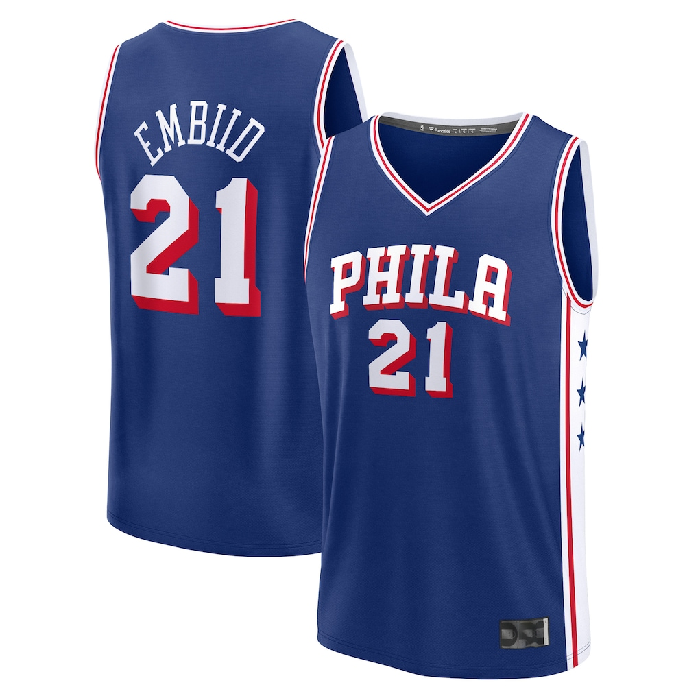tocy P.76ers #21 Joel Embiid  Royal Fast Break Replica Jerseys - Icon Edition