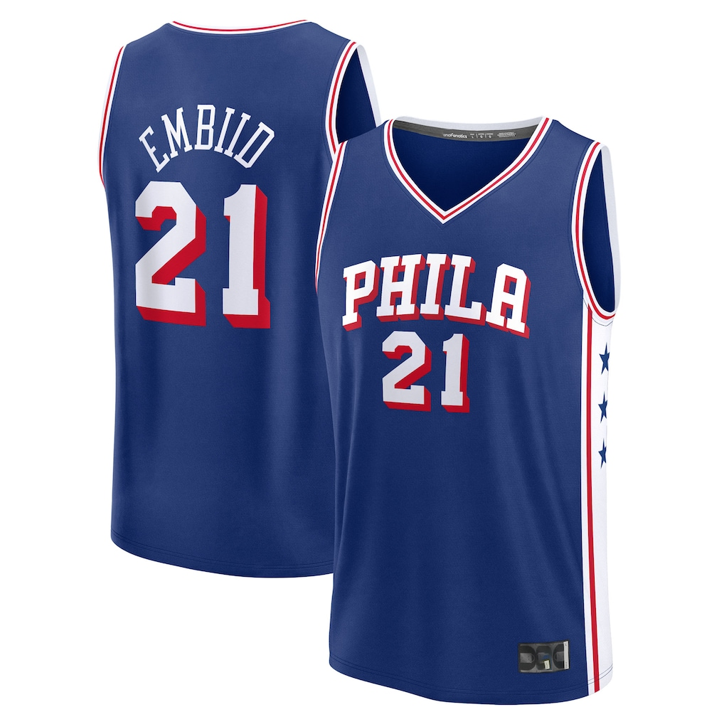 tocy P.76ers #21 Joel Embiid  White Fast Break Replica Jerseys - Association Edition