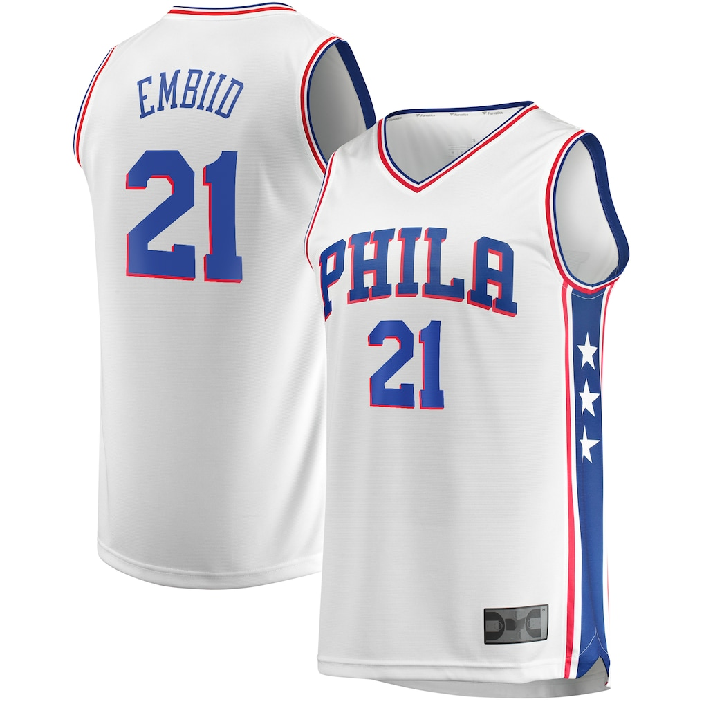 tocy P.76ers #21 Joel Embiid White Replica Jerseys - Association Edition