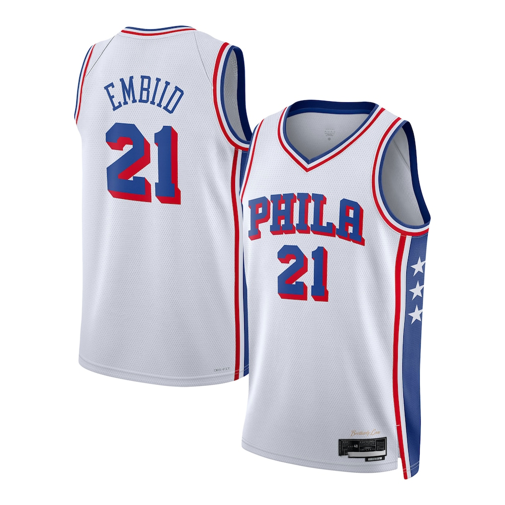 tocy P.76ers #21 Joel Embiid White Swingman Jerseys - Association Edition