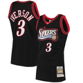tocy P.76ers #3 Allen Iverson Mitchell & Ness Black 1997-98 Hardwood Classics Authentic Jerseys