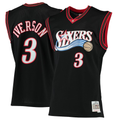 tocy P.76ers #3 Allen Iverson Mitchell & Ness Black 2000-01 Hardwood Classics Swingman Jerseys