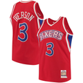 tocy P.76ers #3 Allen Iverson Mitchell & Ness Red 199697 Hardwood Classics Authentic Jerseys