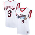 tocy P.76ers #3 Allen Iverson Mitchell & Ness White Hardwood Classics Swingman Jerseys
