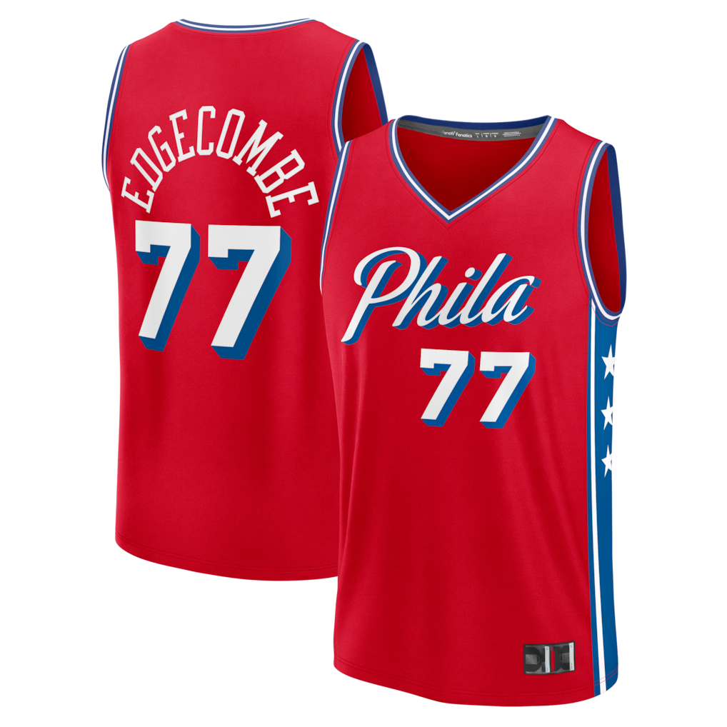 tocy P.76ers #77 VJ Edgecombe Red Fast Break Replica Player Jerseys - Statement Edition