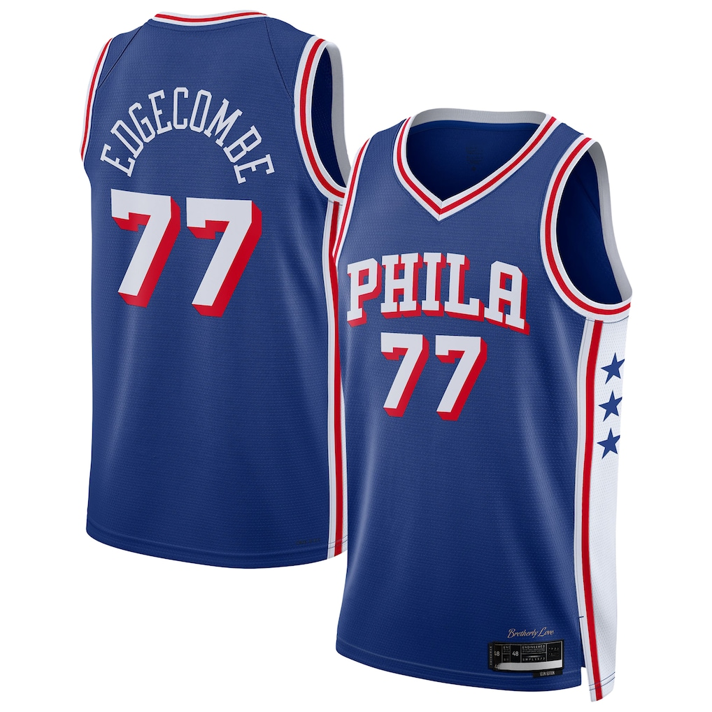 tocy P.76ers #77 VJ Edgecombe Royal Swingman Jerseys - Icon Edition