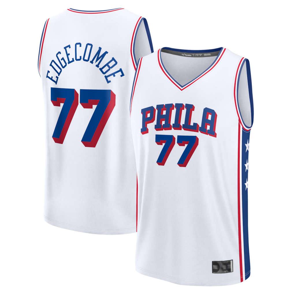 tocy P.76ers #77 VJ Edgecombe  White Fast Break Replica Player Jerseys - Association Edition