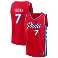 tocy P.76ers #7 Jaylen Brown Red Fast Break Jerseys - Statement Edition