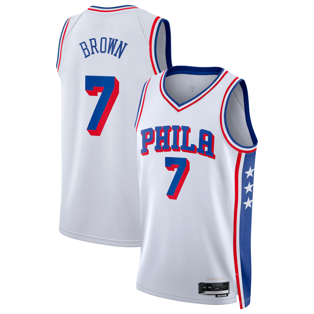 tocy P.76ers #7 White Swingman Jerseys - Association Edition