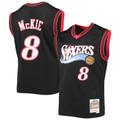 tocy P.76ers #8 Aaron McKie Mitchell & Ness Black Hardwood Classics Swingman Jerseys