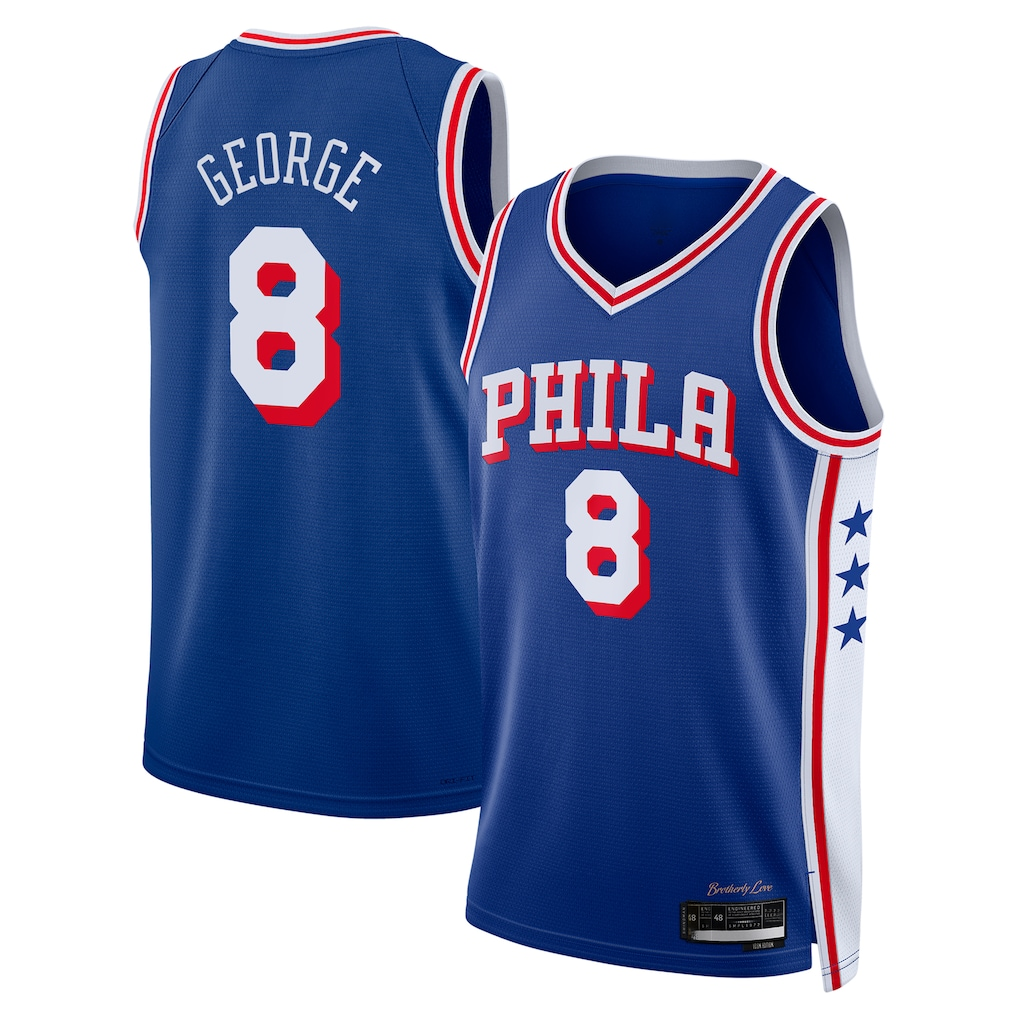tocy P.76ers #8 Paul George Royal 2024 Offseason Addition Swingman Jerseys