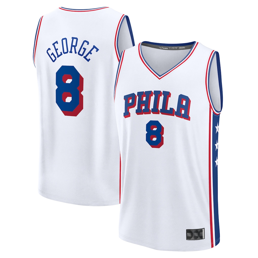 tocy P.76ers #8 Paul George White Fast Break Replica Player Jerseys