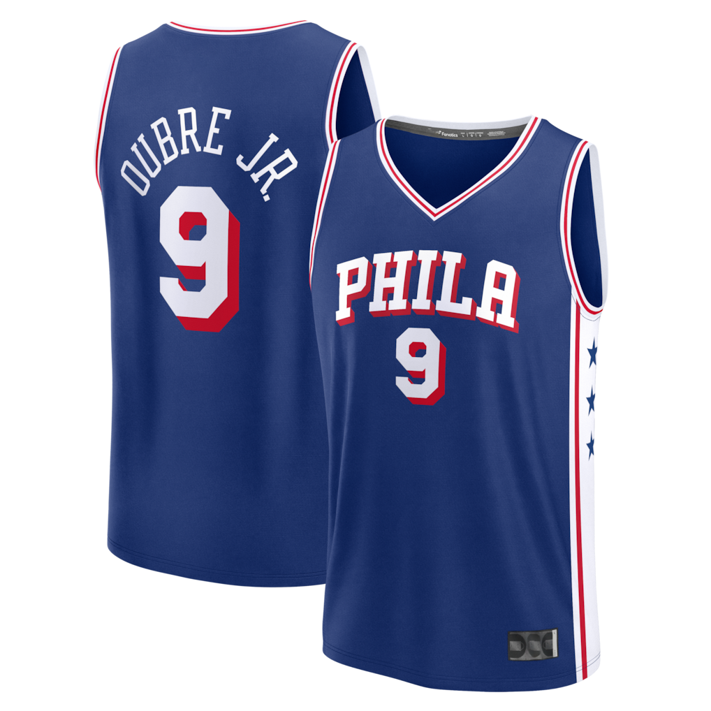tocy P.76ers #9 Kelly Oubre Jr.  Blue Fast Break Jerseys - Icon Edition