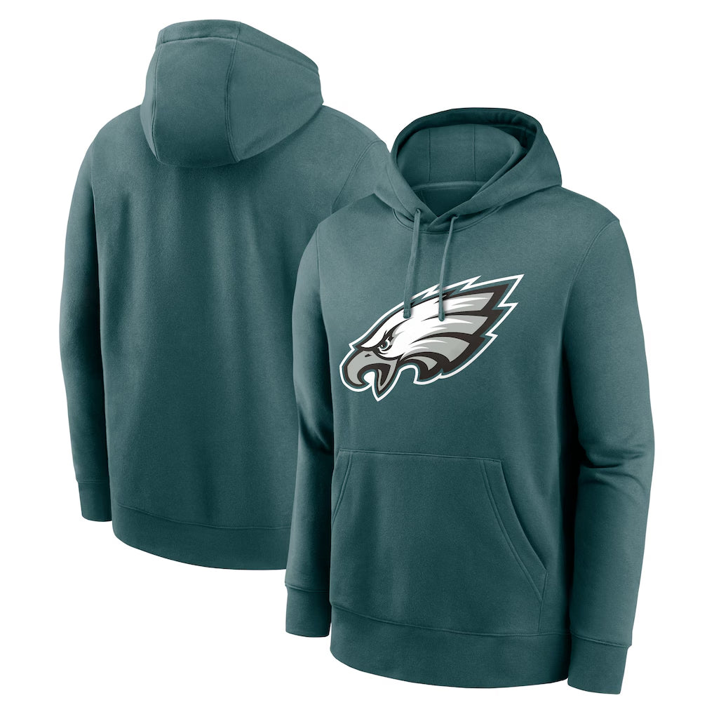 Tocy P.Eagles Midnight Green Performance Pullover Hoodies Home Game Blank Player Stitched Jerseys