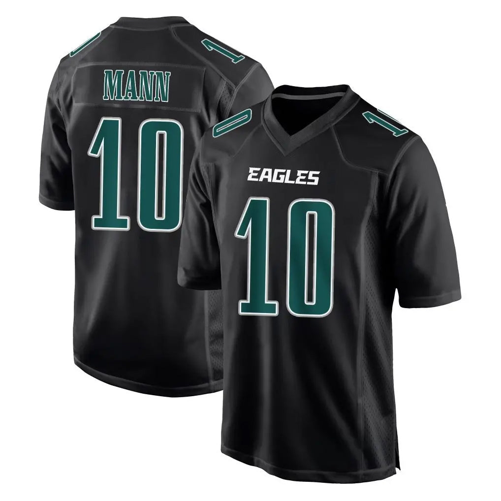 Tocy P.Eagles #10 Braden Mann Player Carbon Black Fashion Home Game Stitched Jerseys