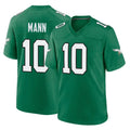 Tocy P.Eagles #10 Braden Mann Player Green Kelly Alternate Home Game Stitched Jerseys