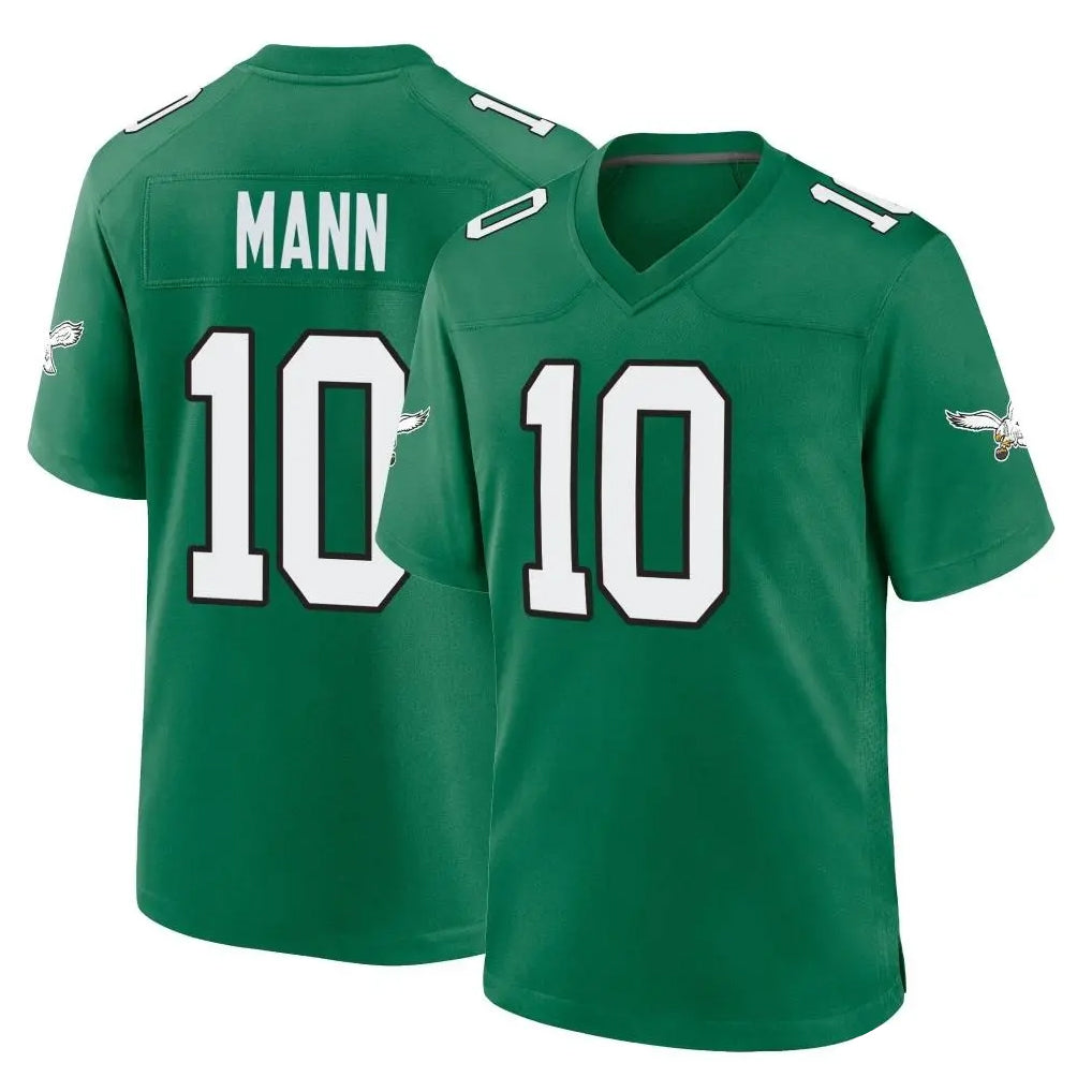 Tocy P.Eagles #10 Braden Mann Player Green Kelly Alternate Home Game Stitched Jerseys