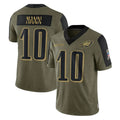 Tocy P.Eagles #10 Braden Mann Player Olive Salute To Service Limited Game Stitched Jerseys