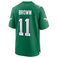 tocy P.Eagles #11 A.J. Brown Green Alternate Game Player Jersey Stitched American Stitched Jersey