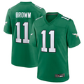 tocy P.Eagles #11 A.J. Brown Green Alternate Game Player Stitched American Stitched Jerseys