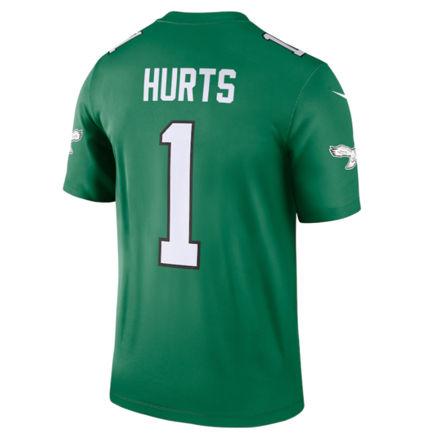 tocy P.Eagles #1 Jalen Hurts Green Alternate Legend Player Stitched American Stitched Jersey