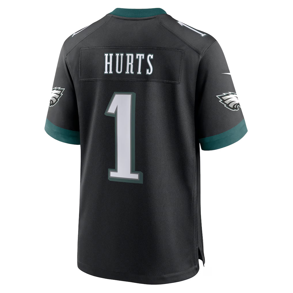 tocy P.Eagles #1 Jalen Hurts Player Black Home Game Stitched Jerseys