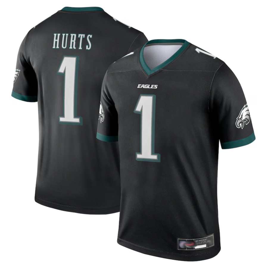 tocy P.Eagles #1 Jalen Hurts Player Black Legend Stitched Jerseys