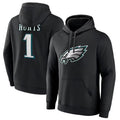 tocy P.Eagles #1 Jalen Hurts Player Black Military Hoodie Game Stitched Jerseys