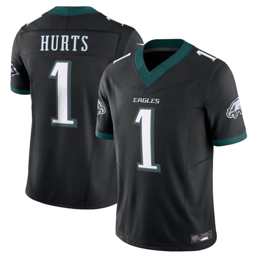 tocy P.Eagles #1 Jalen Hurts Player Black Vapor F.U.S.E. Limited Stitched Jerseys