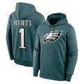 tocy P.Eagles #1 Jalen Hurts Player Green Military Hoodie Game Stitched Jerseys
