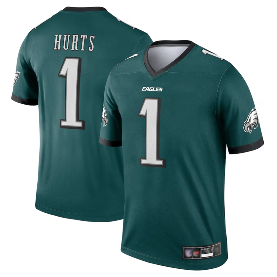tocy P.Eagles #1 Jalen Hurts Player Green Team Legend Stitched Jerseys