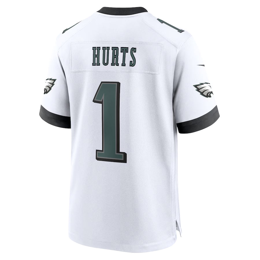 tocy P.Eagles #1 Jalen Hurts Player White Home Game Stitched Jerseys